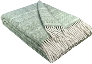 SALE! Wolldecke 100% Schurwolle Wohndecke Decke 140 x 200cm Hellolive - Bild 1 von 5