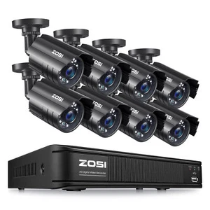 ZOSI H.265+ 8CH HD 5MP-Lite DVR 1080P Outdoor Home Security Camera CCTV System - Picture 1 of 10