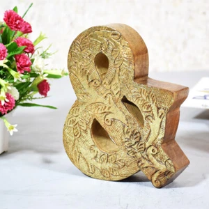 Bloque de letras del alfabeto "&" decoración de pared ecológica hecho a mano BBH casas - Imagen 1 de 6