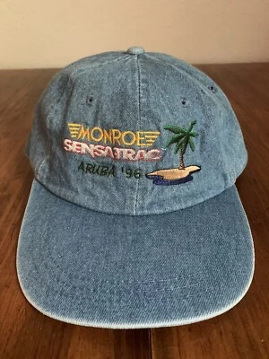 Vintage 90s Monroe Sensatrac Aruba Strapback Hat Adams Denim Shocks and Struts - Image 1 of 4