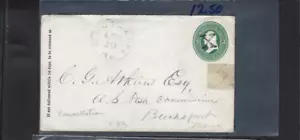 USA-1870-ENTIRE-3 C GREEN-SCARCE X CANCEL-BLURRED STRIKE-AV-#51 - Picture 1 of 2