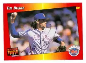 Tim Burke autographed baseball card (New York Mets) 1992 Donruss Triple Play #14 - Picture 1 of 1