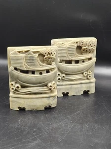 Sujetalibros temáticos de jade tallados a mano chinos de colección 5"x4" - Imagen 1 de 13