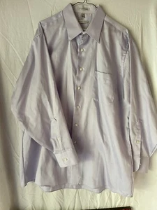 Goffrey Beene Men’s Dress Shirt No Wrinkles 17 - 32/33 Lavender Sateen - Picture 1 of 5