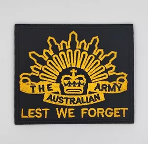 ANZAC LEST WE FORGET Rising Sun Australia Harley Davidson Biker Iron On Patch - Picture 1 of 4