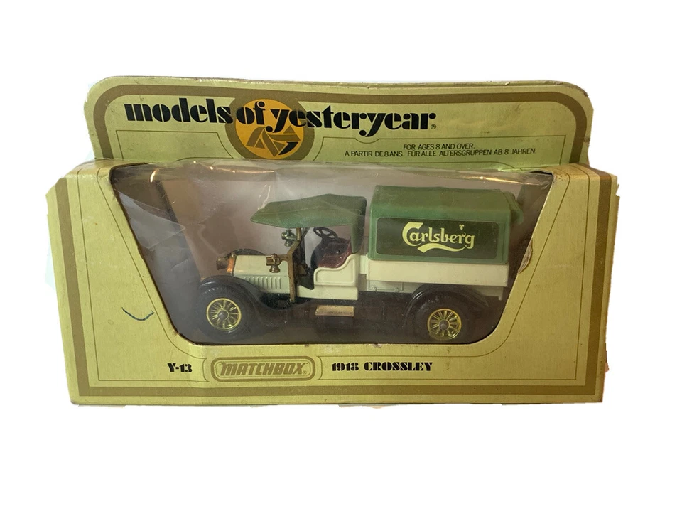 Modelos Matchbox de antaño 1918 Crossley Carlsberg Y-13 en caja Foto 1 de 4