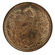 1913 King George V 1/3 One Third Farthing Coin - Unc - For Use In Malta
