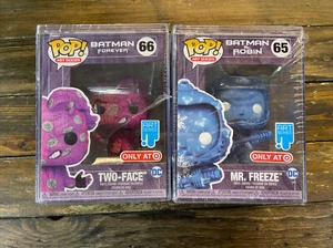 2 FUNKO POP Art LOT Mr. Freeze & Two Face Vinyl Figures Hard Cases Batman CRACKS - Picture 1 of 14