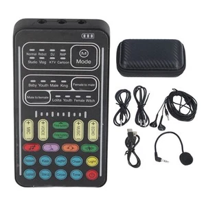 Voice Changer Set Multifunction Portable Recording Sound Card For Anchor - Afbeelding 1 van 22