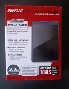 Buffalo MiniStation Stealth 500 GB External Hard Drive USB 2.0 HD-PCT500U2/B - Picture 1 of 5