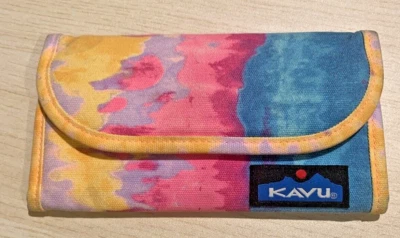 Cartera KAVU Big Spender Triple Tie Dye Arco Iris Boho Hippy núcleo costero RARA Foto 1 de 4