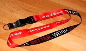 DXRacer SIT BETTER WORK HARDER GAME LONGER promo rare Lanyard / Key holder - Picture 1 of 6