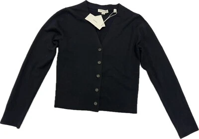 Cárdigan suéter manga larga Vince azul marino mezcla de lana con botones cuello en V XS Foto 1 de 4