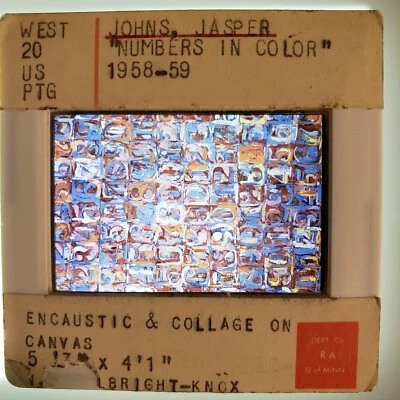 Jasper Johns "Números en Color" 1958-59 Arte 35mm Diapositiva de Vidrio Foto 1 de 4