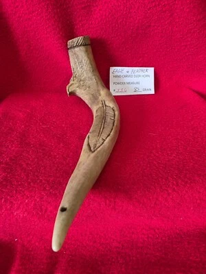 medida de polvo negro, hombre de montaña, cargador de bozal, cuerno de ciervo tallado a mano grano 85 Foto 1 de 4