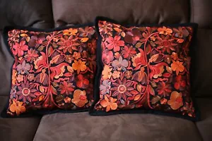 Pillow cover/ Cushion Cover, Set Of Two,Embroidered, Bright Colors, Boho, Andean - Picture 1 of 2