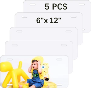 5 Pcs Sublimation License Plate Blanks DIY Picture Sublimation Blankheat Thermal - Picture 1 of 12