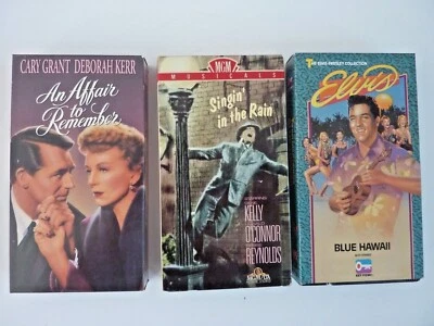 Lot of 3 Classic VHS Movies - Elvis Blue Hawaii, Singin' in the Rain, An Affair Foto 1 de 2