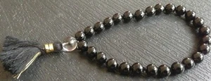 BLACK ONYX STONE OF PROTECTION JAPA WRIST MALA 27+1 BEADS REMOVES NEGATIVITY - Picture 1 of 2
