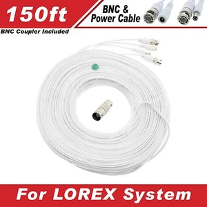 New High Quality White 150FT BNC CABLES For 8 CH LOREX SYSTEMS LH-1896, Eco3 - Picture 1 of 9