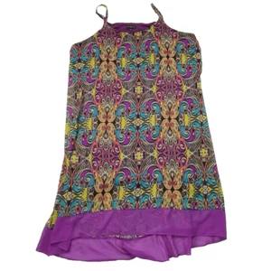 Lane Bryant Pullover Paisley Dress Plus size 22/24 Lined Colorful Purple Church - Picture 1 of 8