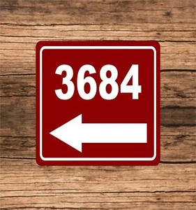 Personalized Home Address Sign Aluminum 8" x 8" Custom House Number Left Arrow - Picture 1 of 5