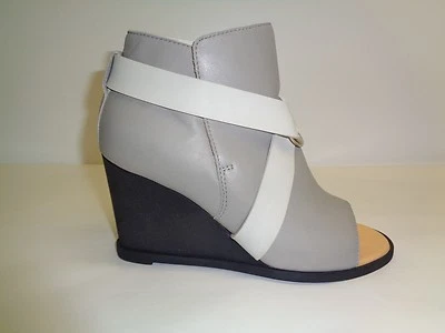 MM6 Maison Margiela Talla 6 BOTÍN PUNTERA ABIERTA Botas de Cuero Gris Nuevos Zapatos para Mujer Foto 1 de 4