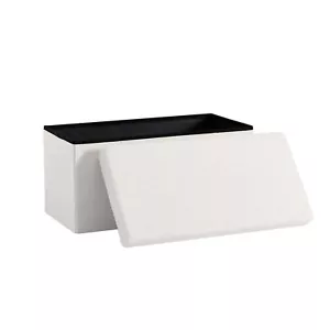 Sitzhocker Sitzwürfel,Fußbank Truhen Aufbewahrungsbox,Deckel abnehmbar,Plüsch 76 - Bild 1 von 20