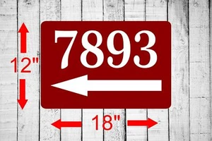 Personalized 12" x 18" Aluminum Metal Sign Your Custom Address Left Arrow Sign - Picture 1 of 7