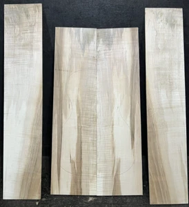 CURLY, FLAMED HARD ROCK MAPLE BACK AND SIDES SET FOR UKULELE BARITONE - Picture 1 of 6