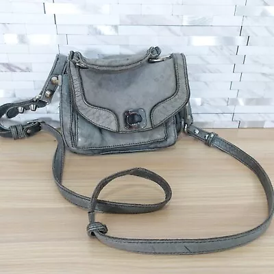 ZADIG VOLTAIRE Bag Leather Crossbody Blue Sling Studded Purse Small 2 Way 90s - Image 1 of 4