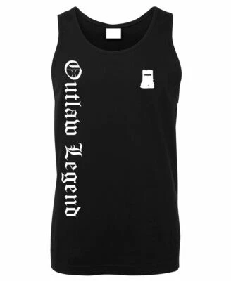 Ned Kelly Outlaw Legend Old Text Mens Singlet (Black, Regular & Big Mens Sizes) - image 1 of 2