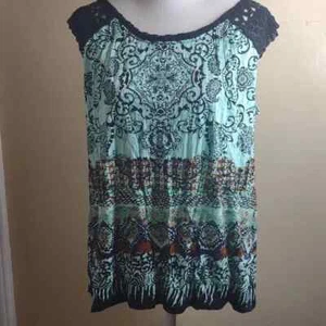 BILA Embellished Tunic Top With Crochet Trim - L - NWT - Picture 1 of 10