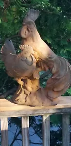 VINTAGE TERRAKOTTA HÄHNE DEKORATIVE STATUE - Bild 1 von 24