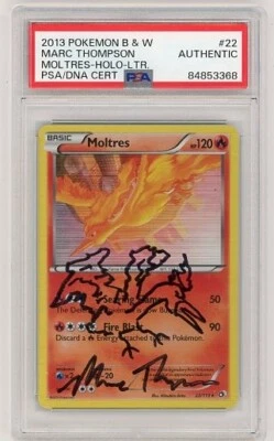 PSA Signed Marc Thompson Pokemon Moltres 22/113 Holo - Image 1 of 2