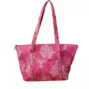 VERA BRADLEY Pink Stamped Paisley Get Going Carried Away XL TOTE Bag Travel - Picture 1 of 6