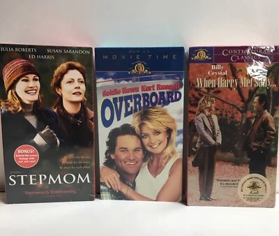 Set of 3 new vhs tapes stepmom - overboard - When harry met Sally sealed Foto 1 de 4