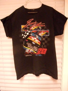 Vintage Nascar #28 Ernie Irvan Havoline Texaco black T-shirt L Cut - Picture 1 of 2