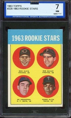 1963 TOPPS #228 ROOKIE STARS TONY OLIVA ISA 7 (RC) HOF TWINS *ADT5982 - Image 1 of 2
