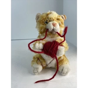 2008 Plushland 6" Orange Tabby Kitten Cat with Red Yarn Plush - Picture 1 of 8