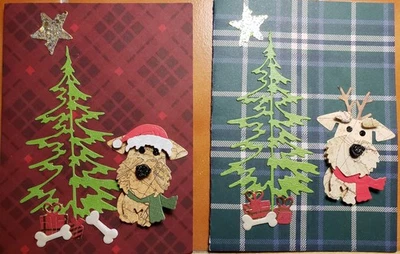 Únicas tarjetas de felicitación de Navidad hechas a mano Airedale o Welsh Terrier 5 Foto 1 de 4