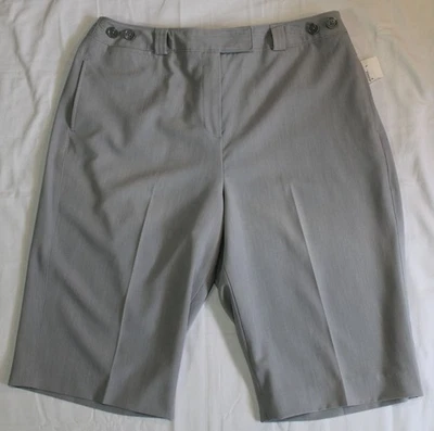 Larry Levine Talla 12 Gris Ext. Bermudas elásticas elásticas con cintura con lengüeta Foto 1 de 4