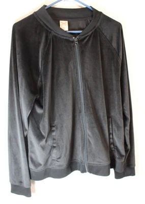 Chaqueta sudadera para mujer Faded Glory XL (16-18) negra suave bolsillos con cremallera completa Foto 1 de 4