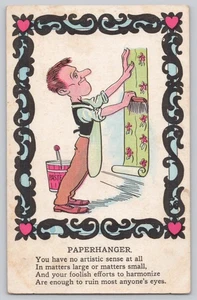 1907 Comic Postcard Paperhanger Rose Co - Picture 1 of 3