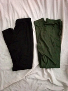Black And Army Green Leggings - Picture 1 of 3