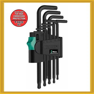 Wera Long Arm L-Keys for Processed Torx Screws Torx Key 9-Piece Set (NEW) - Image 1 of 4