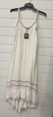 NUEVO Vestido Matilda Jane Adante Talla XL Blanco Marfil Playa Volantes Sin Mangas Cottage Core Foto 1 de 4