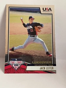 Panini USA Stars & Stripes 18U Longevity Jack Leiter #39 Texas Rangers 2019 - Imagen 1 de 2