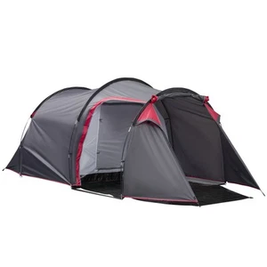 Outsunny 3 Man Camping Tent w/ 2 Rooms Porch Vents Rainfly Weather-Resistant - Picture 1 of 11