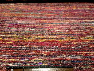 Tela de tweed de seda pesada Tassah multicolor roja, 54" de ancho, por yarda (WT-270) Foto 1 de 3
